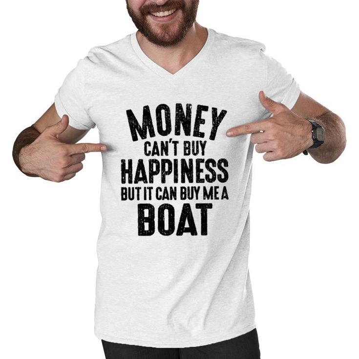 Money Cant Buy Happiness Funny Saying Meaning Gift Men V-Neck Tshirt