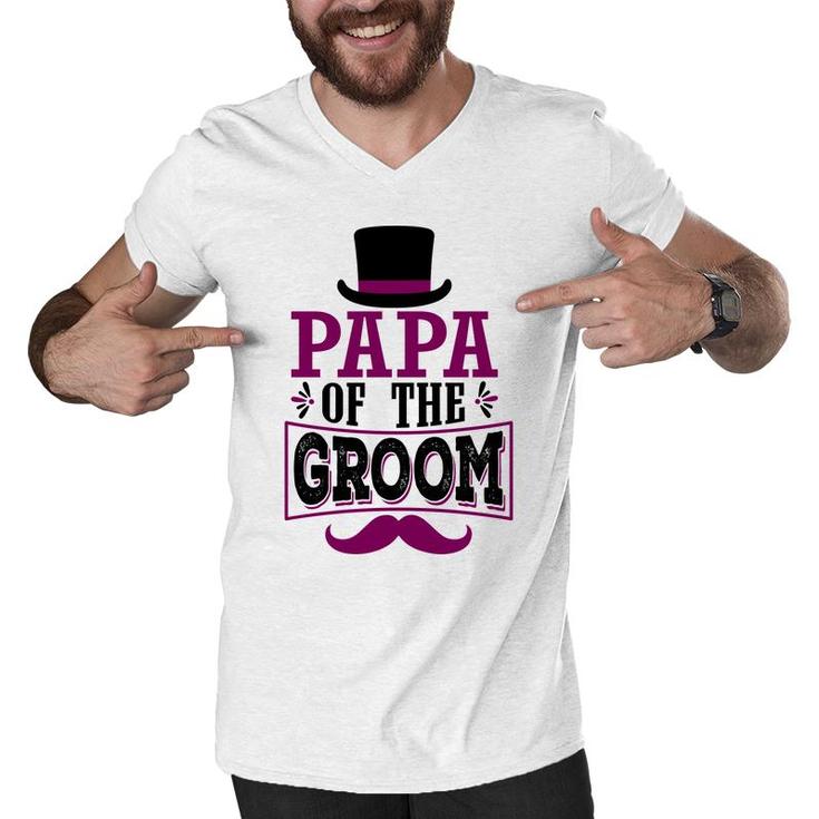 Papa Of The Groom Groom Bachelor Party Men V-Neck Tshirt