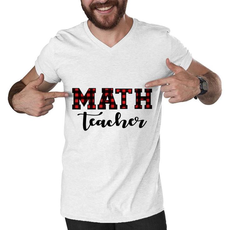 Plaid Math Teacher Cool Awesome Gifts Men V-Neck Tshirt