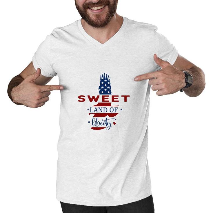 Sweet Land Of Liberty July Independence Day 2022 Men V-Neck Tshirt