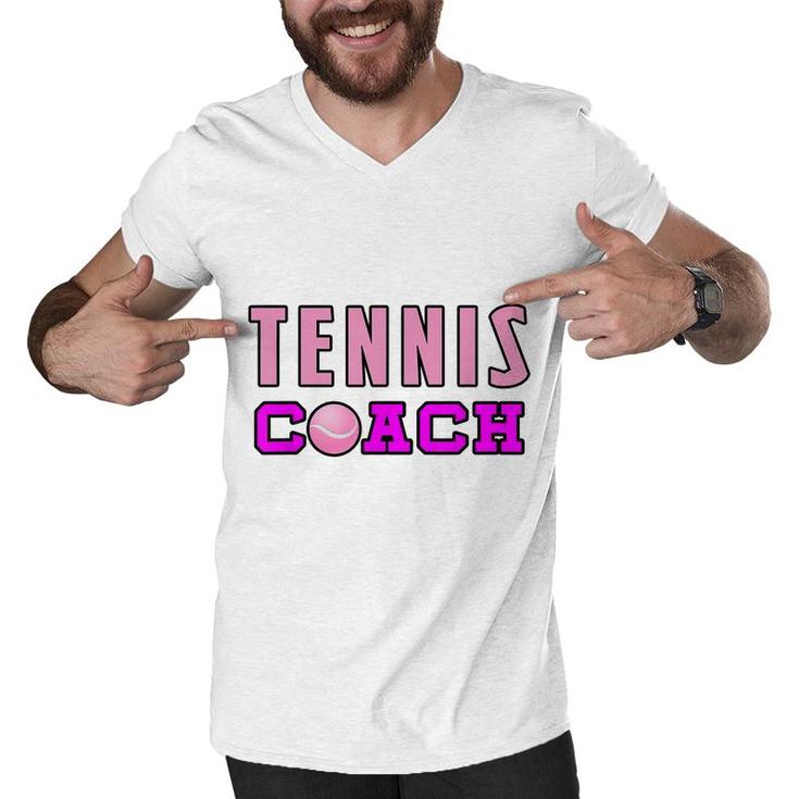 Tennis Coach Girl Funny Sport Gift For Tennis Lovers Men V-Neck Tshirt