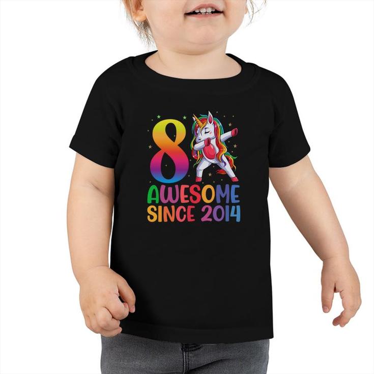 8 Awesome Since 2014 Dabbing Unicorn Birthday Party Toddler Tshirt