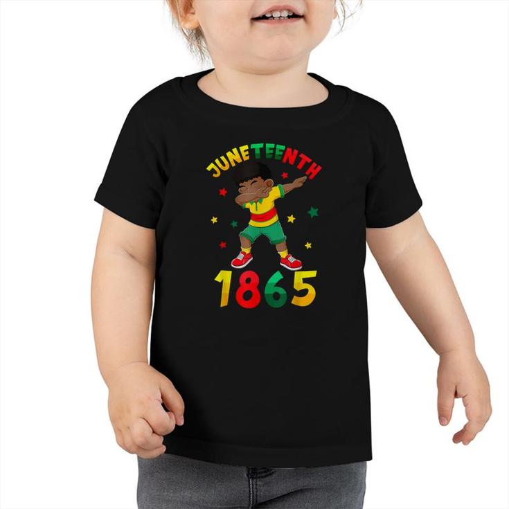 Juneteenth 1865 Dabbing Black King Boys Kids Toddlers   Toddler Tshirt