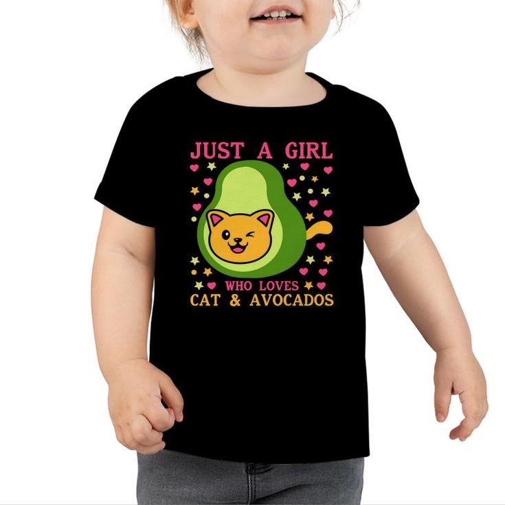 Just A Girl Who Lovers Cat And Avocados Funny Avocado Toddler Tshirt