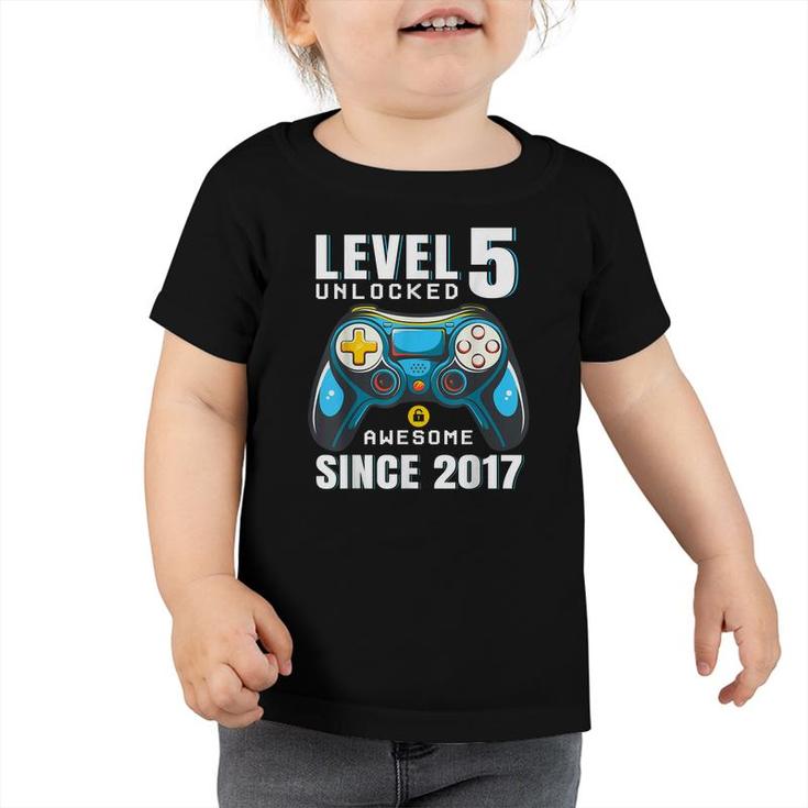 Level 5 Unlocked 5 Year Old Boy Video Game 5Th Birthday Game  Toddler Tshirt