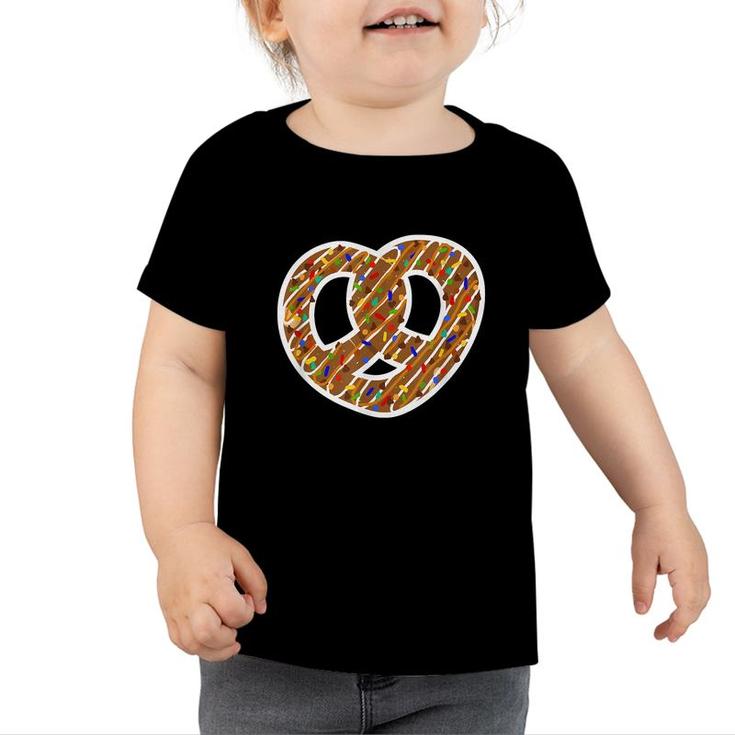 Pretzel With Toppings Funny Pretzel Day Kids Food Art  Toddler Tshirt
