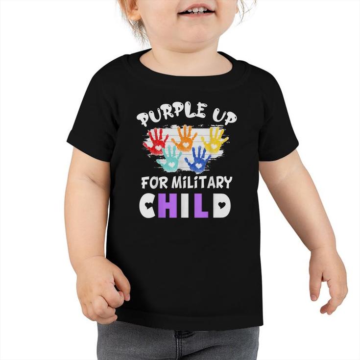 Purple Up For Military Kids Month Of The Military Child Hand  Toddler Tshirt