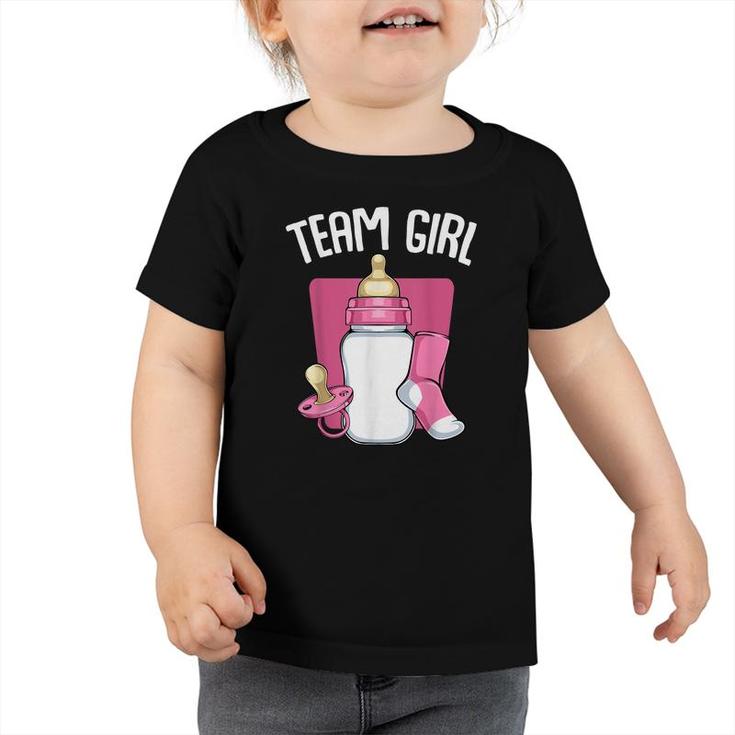 Team Girl Pink Funny Gender Reveal Baby Shower Party Family  Toddler Tshirt