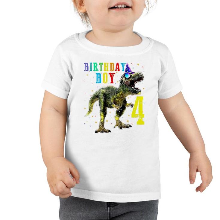 Boys Rawr Im 4 4Th Birthday Dinosaur   Toddler Tshirt