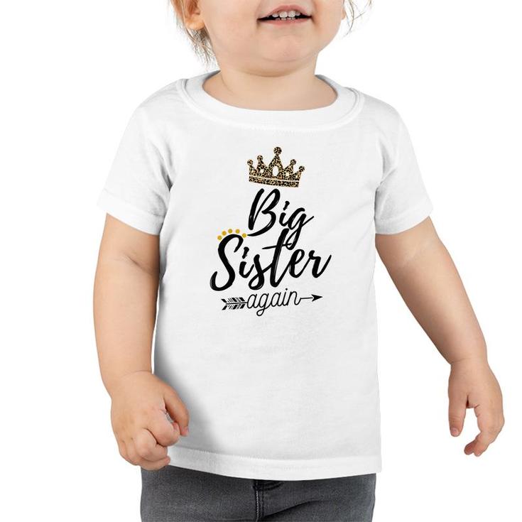 Kids Big Sister Again 2022 Soon To Be Bigsister Leopard Print  Toddler Tshirt