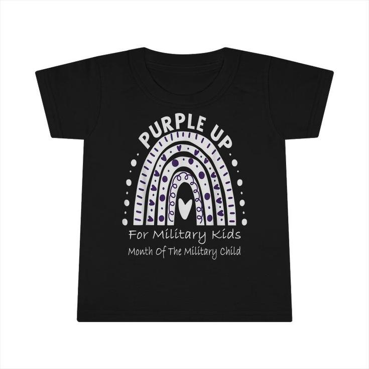 Purple Up For Military Kids Month Military Child Rainbow  Infant Tshirt