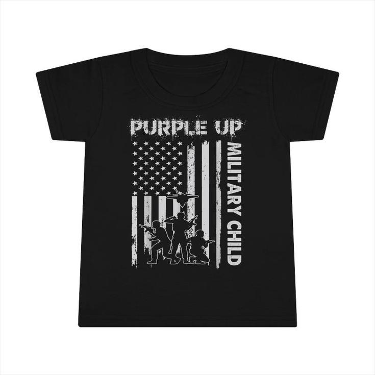 Purple Up For Military Kids Month Of Military Child Flag Infant Tshirt