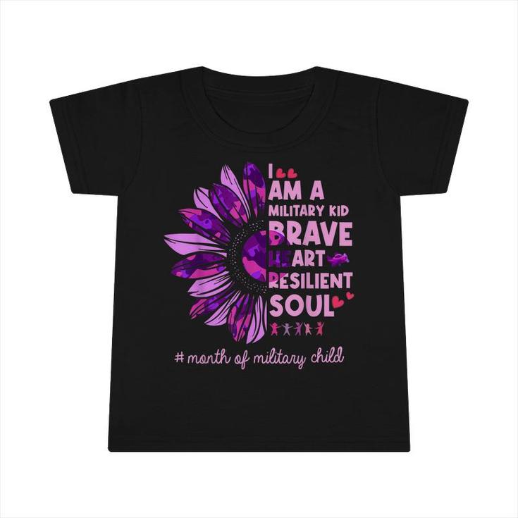 Purple Up For Military Kids Sunflower Military Child Month   Infant Tshirt