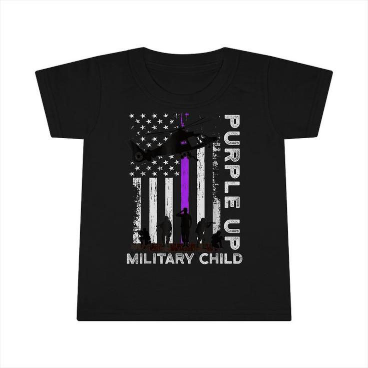 Purple Up Military Kids Military Child Month Us Flag Infant Tshirt