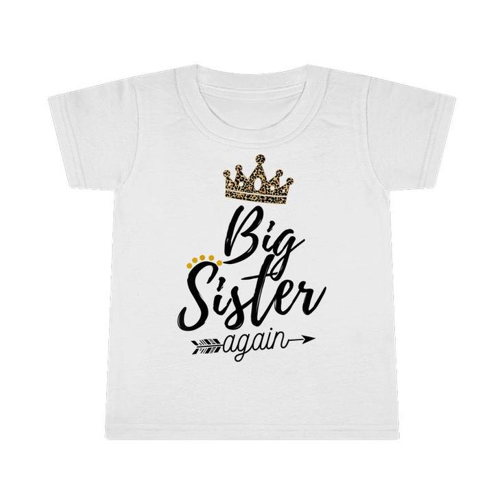 Kids Big Sister Again 2022 Soon To Be Bigsister Leopard Print  Infant Tshirt