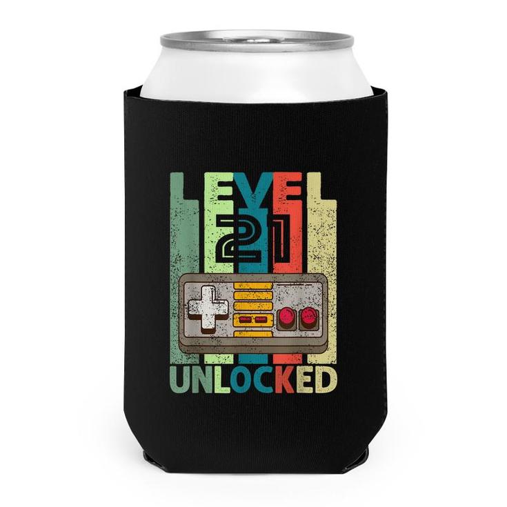 Level 21 Unlocked  Video Gamer 21St Birthday Gifts  Can Cooler