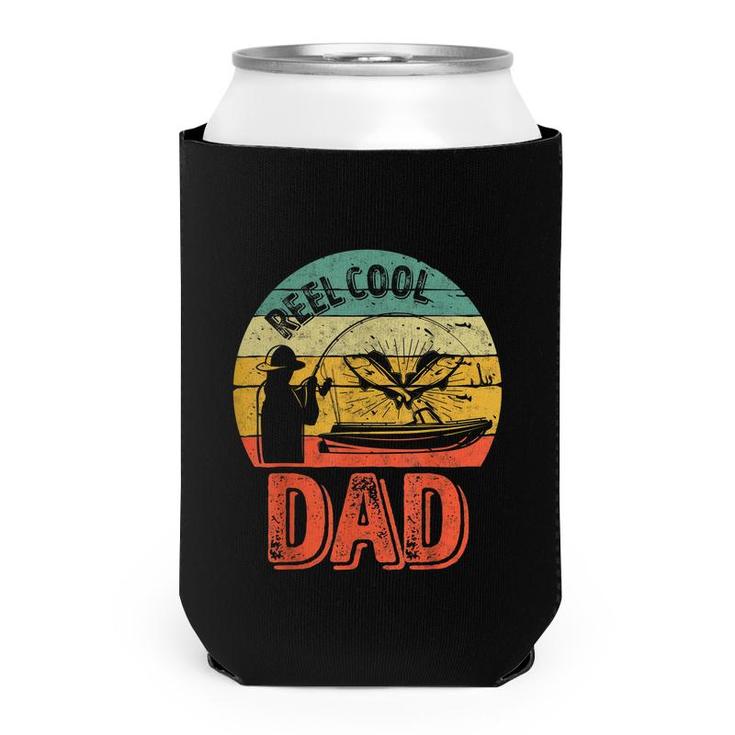 Mens Reel Cool Dad  Funny Fisherman Christmas Gift  Can Cooler