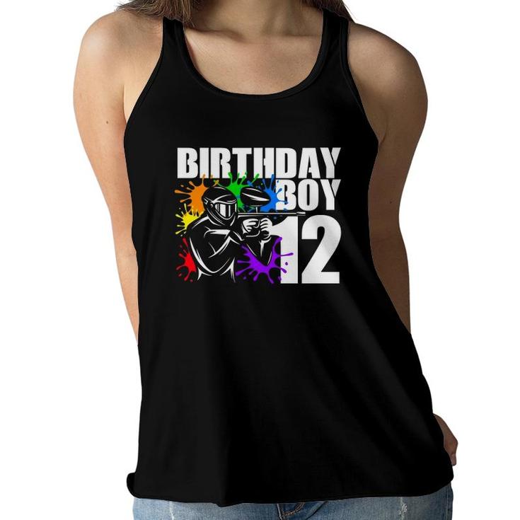 12 Years Old Paintball Birthday Party Boys 12Th Gift For Boy Women Flowy Tank