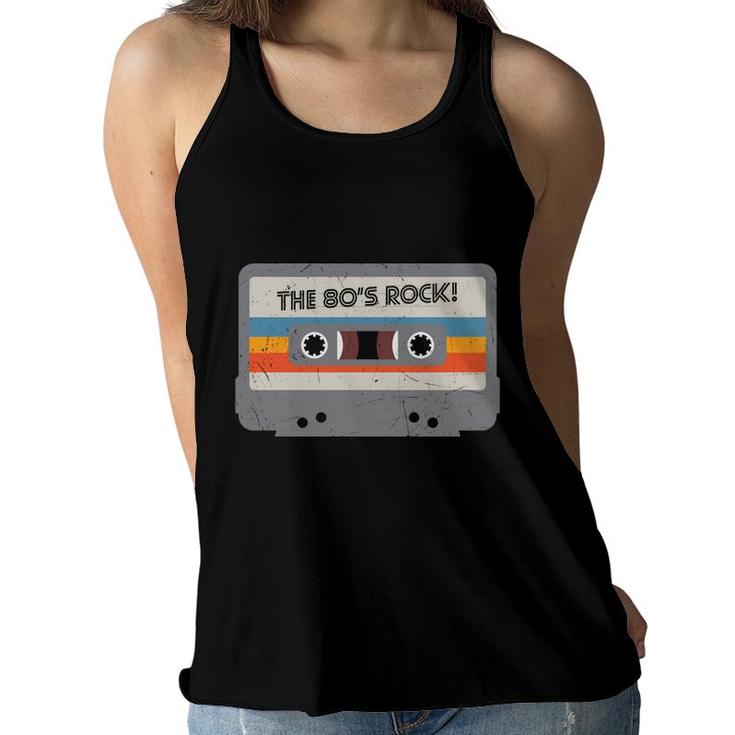80S Styles The 80S Rock Radio Great Graphic Women Flowy Tank