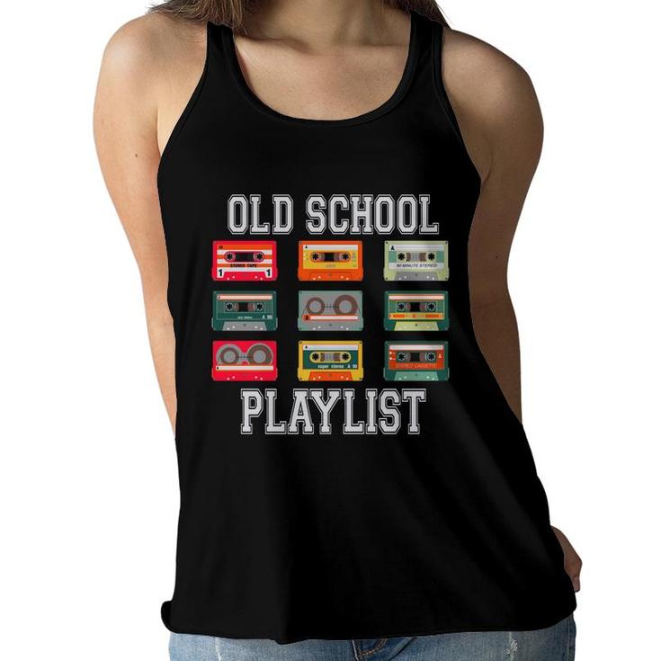 Cassette Tape Music Old School Playlist 80S 90S Styles Women Flowy Tank