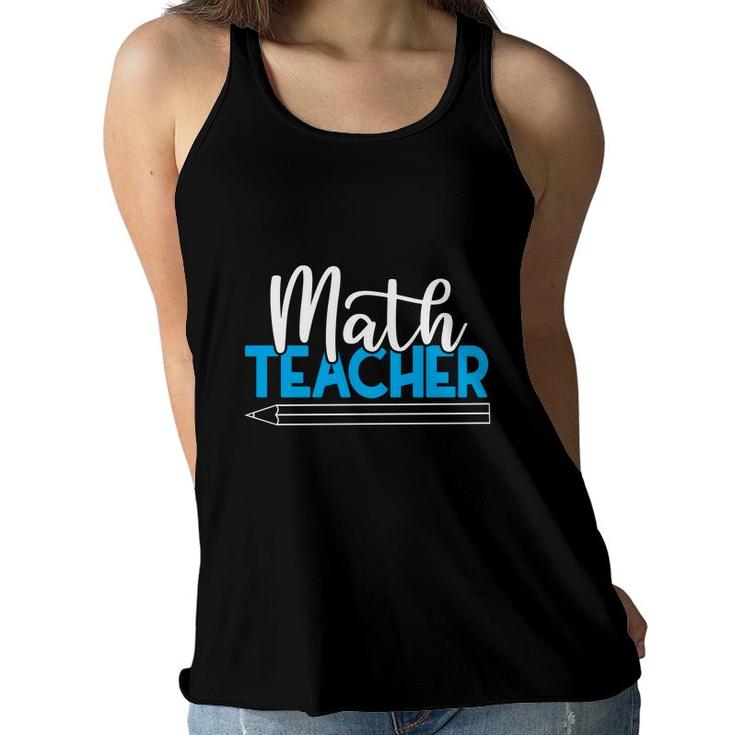 Cool Blue White Pencil Design Math Teacher Gifts Women Flowy Tank