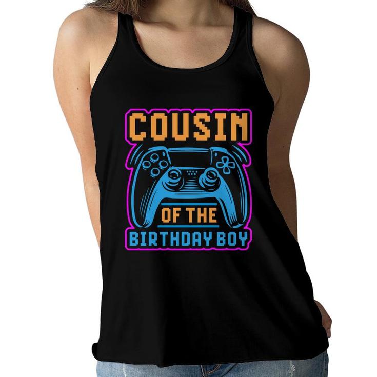 Cousin Of The Birthday Boy Matching Video Game Birthday Gift Women Flowy Tank