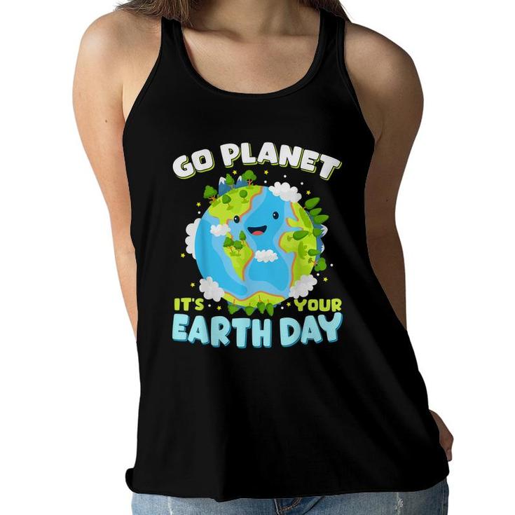 Cute Earth Day 2022 Go Planet Earth Day Everyday  Women Flowy Tank