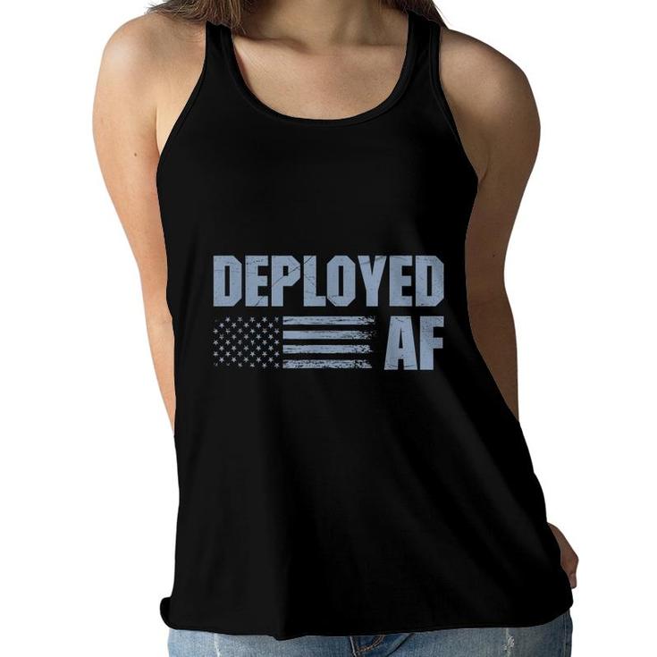 Deployed Af Funny Deployment Gift For Military Husband Wife  Women Flowy Tank