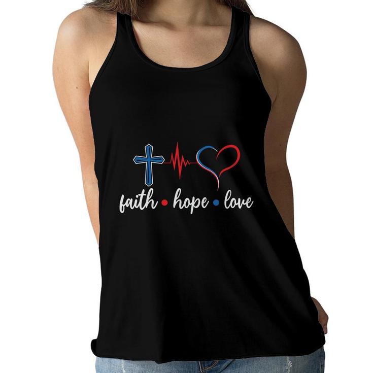 Faith Hope Love Heart Nurse Heart Beat New 2022 Women Flowy Tank