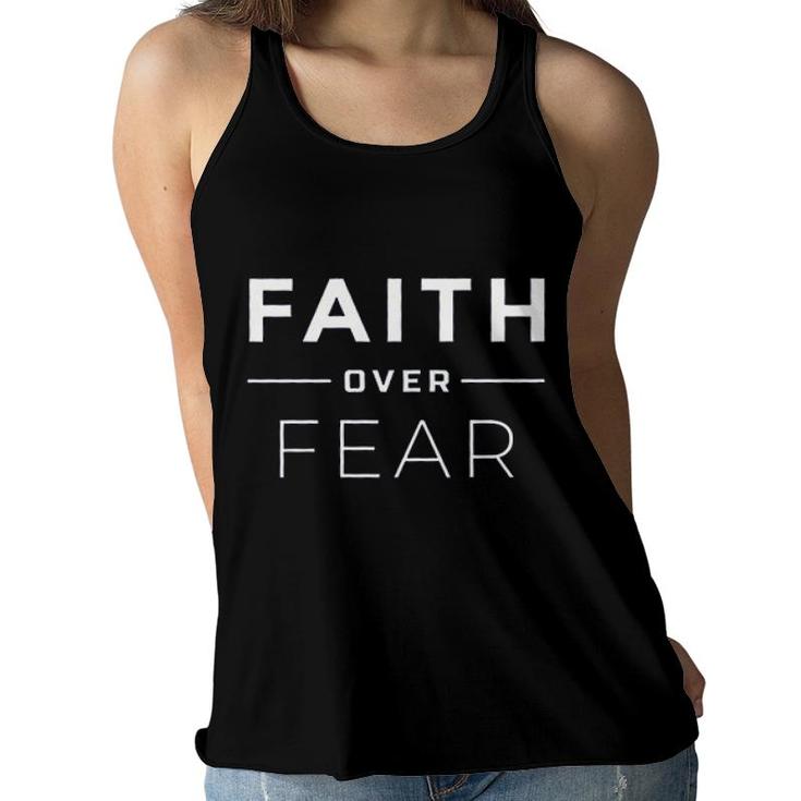 Faith Over Fear Basic Design 2022 Gift Women Flowy Tank