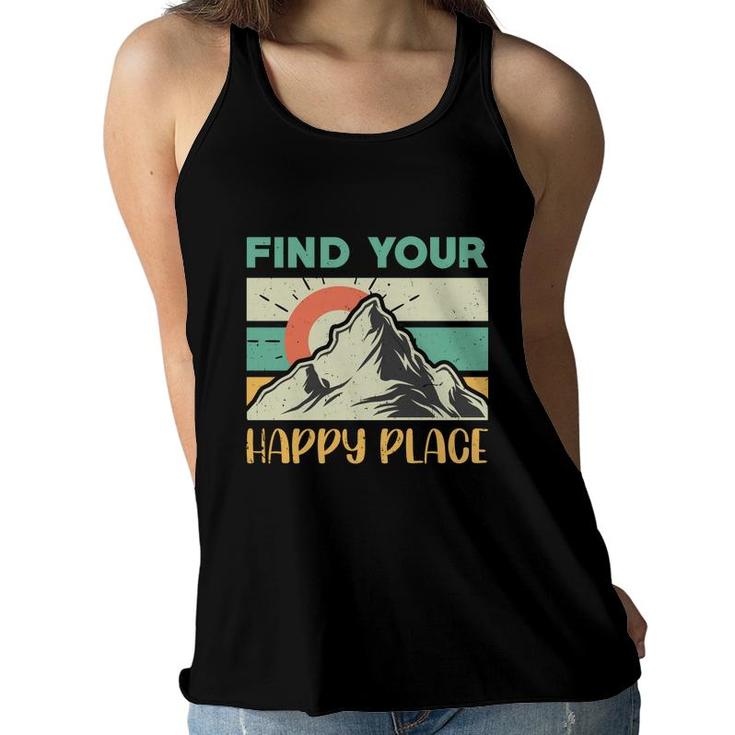 Find Your Happy Place Explore Travel Lover Women Flowy Tank