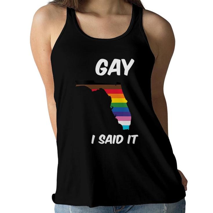 Florida Lgbtq SupportSay Gay Pride DonT Say Gay   Women Flowy Tank
