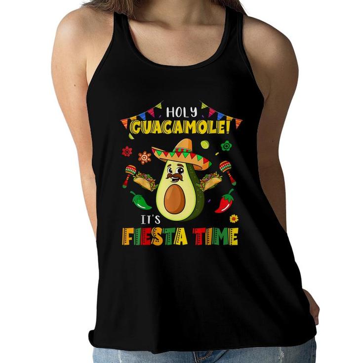 Funny Cinco De Mayo Holy Guacamole Its Fiesta Time Avocado  Women Flowy Tank