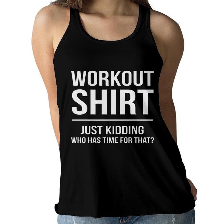 Funny Workout Saying Fitness Cardio Lazy Women Flowy Tank