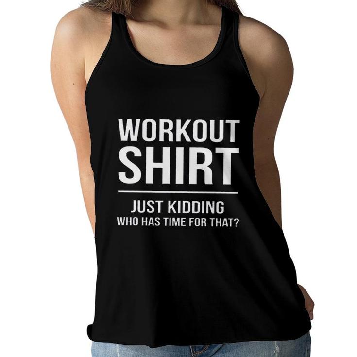 Funny Workout Shirt Exercise Fitness Cardio Lazy 2022 Trend Women Flowy Tank