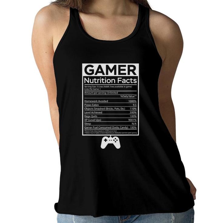 Gamer Nutrition Facts For Kids Boys And Girls Women Flowy Tank
