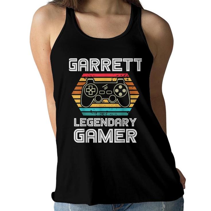 Garrett Legendary Video Gamer Custom Name Personalized  Women Flowy Tank