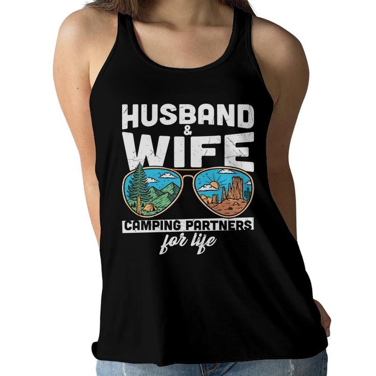 Husband Wife Camping Partners For Life Design New Women Flowy Tank