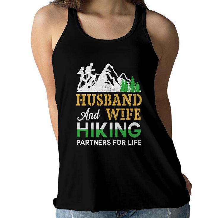 Husband Wife Hiking Partners For Life Explore Travel Lover Women Flowy Tank