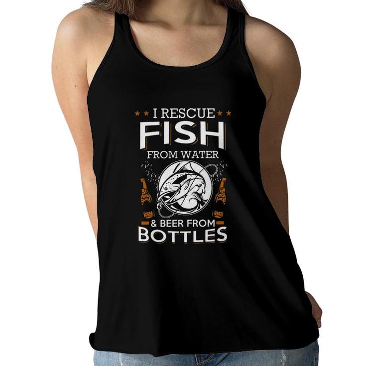 I Rescue Fish From Water Beer From Bottles New Women Flowy Tank