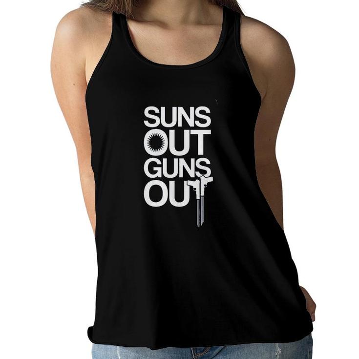 Impression Gift Suns Out Guns Out Letters Women Flowy Tank