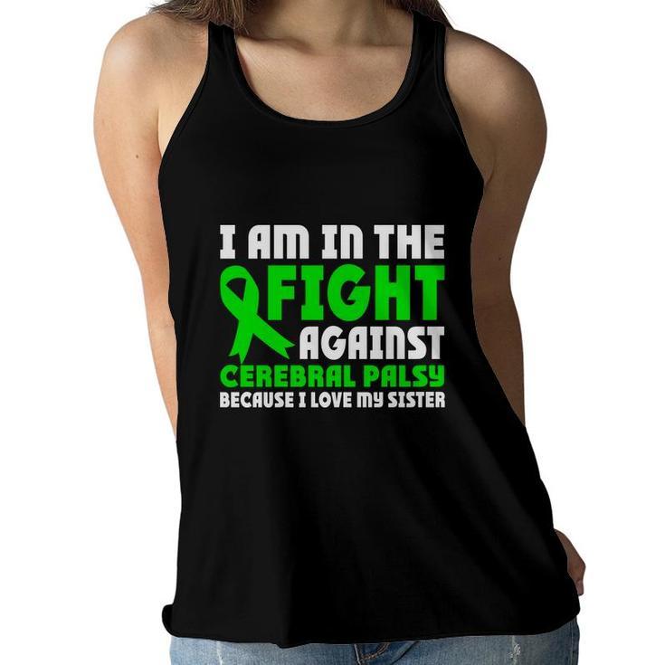 In The Fight Against Fight Cerebral Palsy Awareness Women Flowy Tank