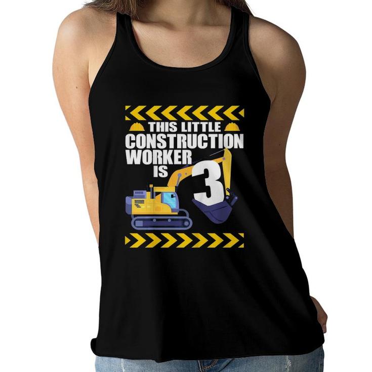 Kids 3 Year Old Construction Birthday Themed Party 3Rd Boy Gift Women Flowy Tank