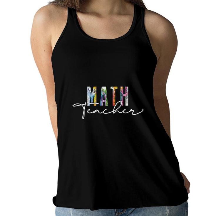 Math Teacher Basic Awesome Colorful Design Women Flowy Tank