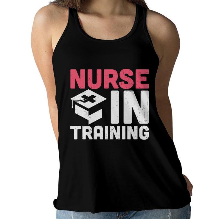 Nurse In Training Pink And White Great Graphic New 2022 Women Flowy Tank