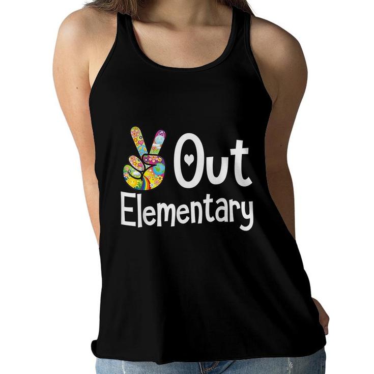 Peace Out Elementary Last Day Of School Elementary Grad   Women Flowy Tank