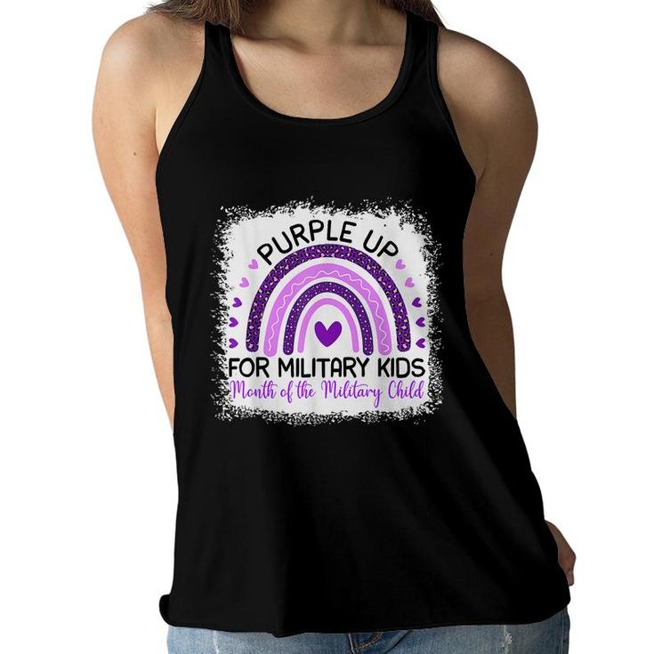Purple Up For Military Kids Cool Month Of The Military Child  Women Flowy Tank