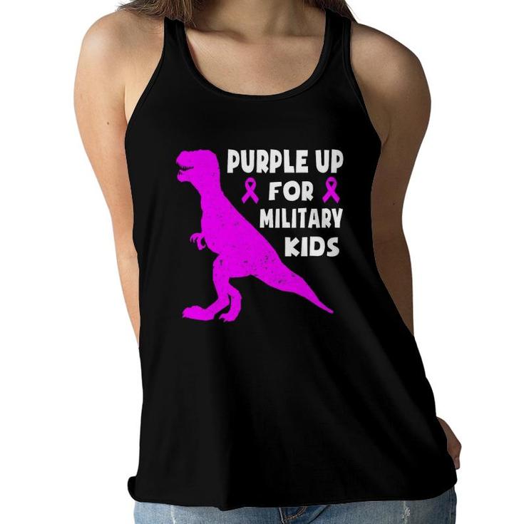 Purple Up For Military Kids Month Of The Military Child Boys Women Flowy Tank