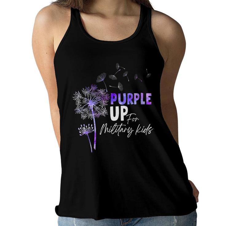 Purple Up For Military Kids - Month Of The Military Child  Women Flowy Tank