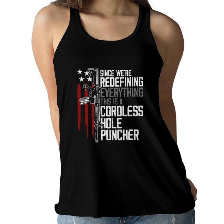 Since We Are Redefining Everything This Is A Cordless Hole Puncher 2022 Style Women Flowy Tank